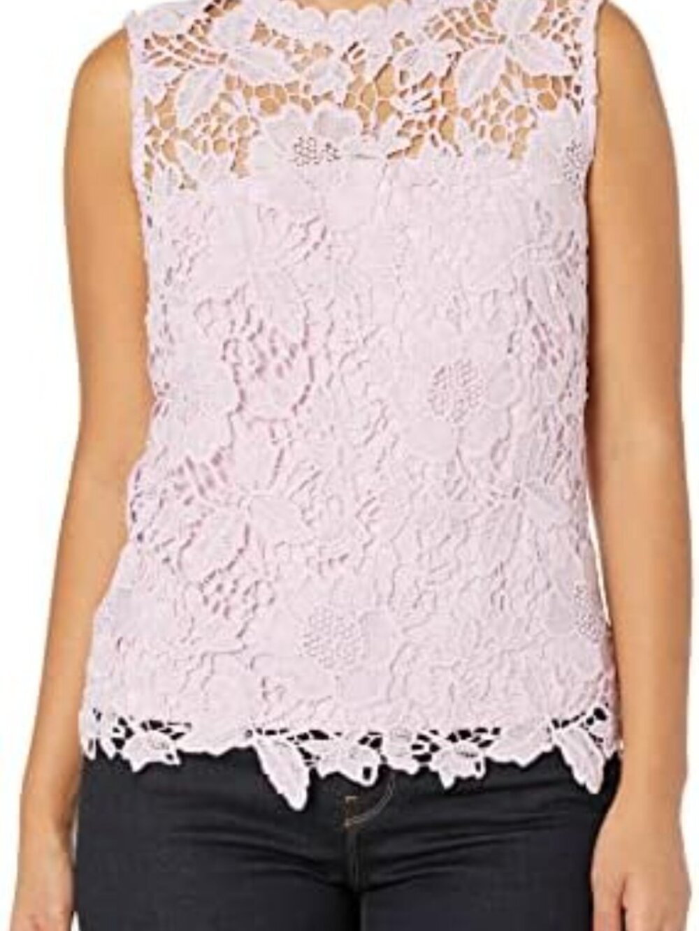 Nanette Lepore Pink Lace Floral Blouse M Romantic Croquette Cottagecore - Picture 2 of 4